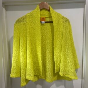 Vibrant Yellow Open-Front Sweater